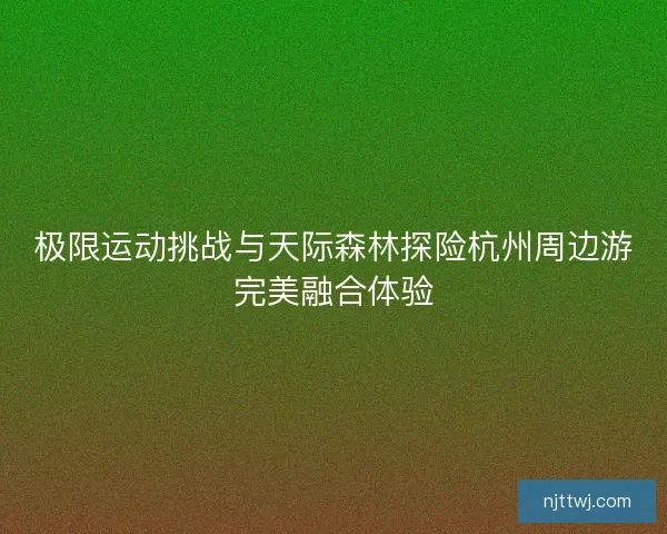 极限运动挑战与天际森林探险杭州周边游完美融合体验