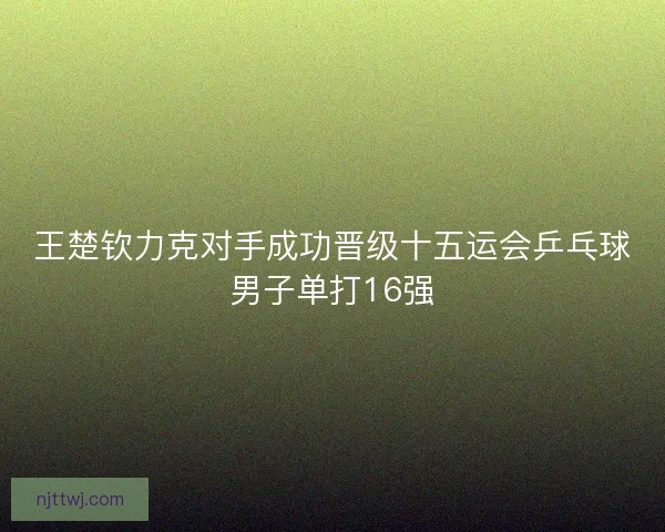 王楚钦力克对手成功晋级十五运会乒乓球男子单打16强 王楚钦力克对手成功晋级十五运会乒乓球男子单打16强