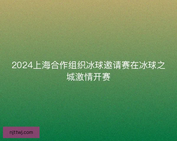 2024上海合作组织冰球邀请赛在冰球之城激情开赛